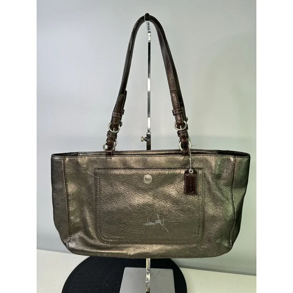 Coach Chelsea Metallic Graphite Tote F10903